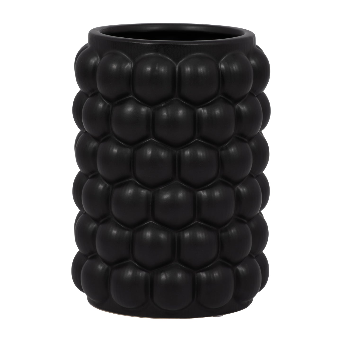 Bubble Black Ceramic Vase 7"