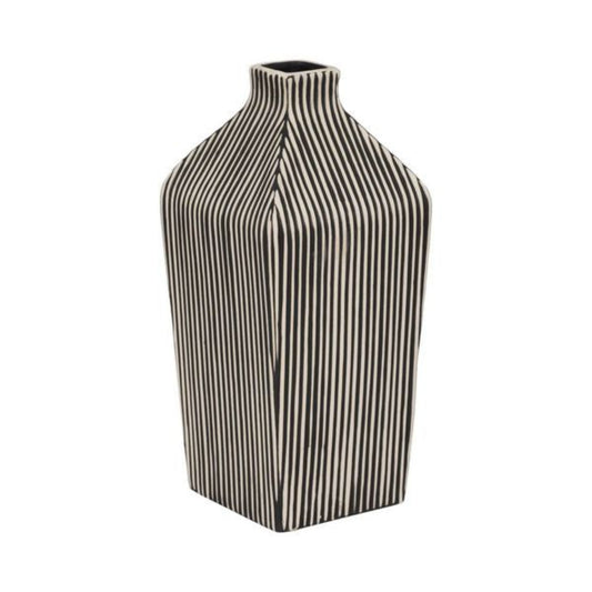 Raya Striped Stoneware Vase 11"