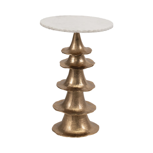 Minaret Marble + Gold Side Table
