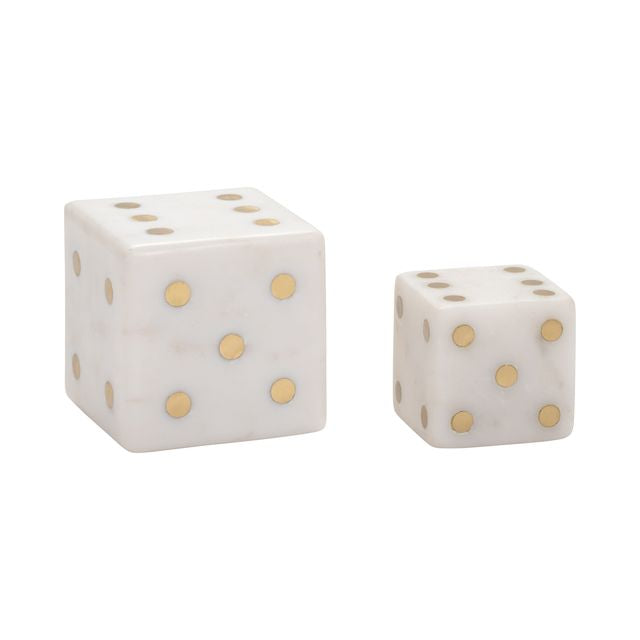 White Marble Dice Objects S/2