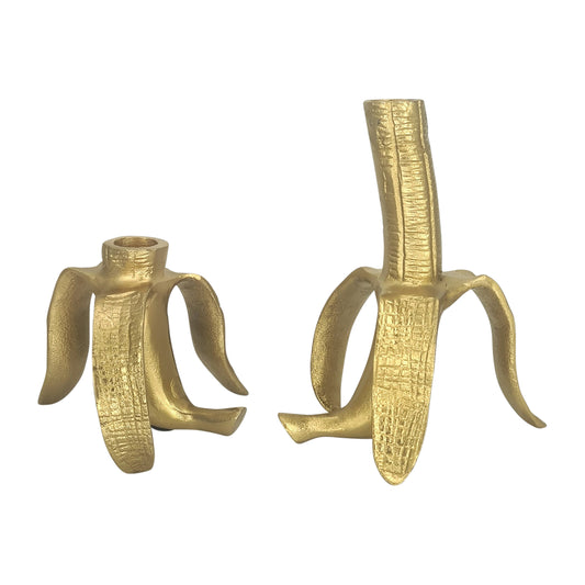 Banana Taper Candle Holders S/2