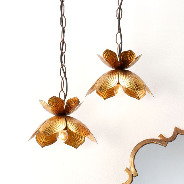 Lotus Antique Gold Pendant Small