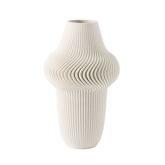 Revival White Porcelain 3D Printed Vase 10"