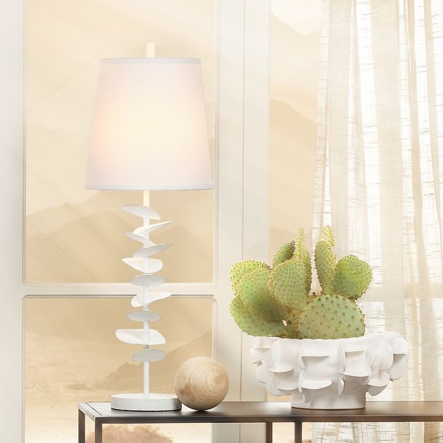 Camilla White Textured Metal Table Lamp