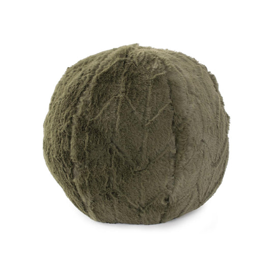 'Have A Ball' Faux Fur Pillow Olive