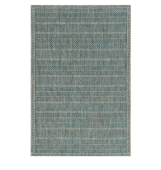 Gretchen Blue Patterned Rug (Outdoor Safe)