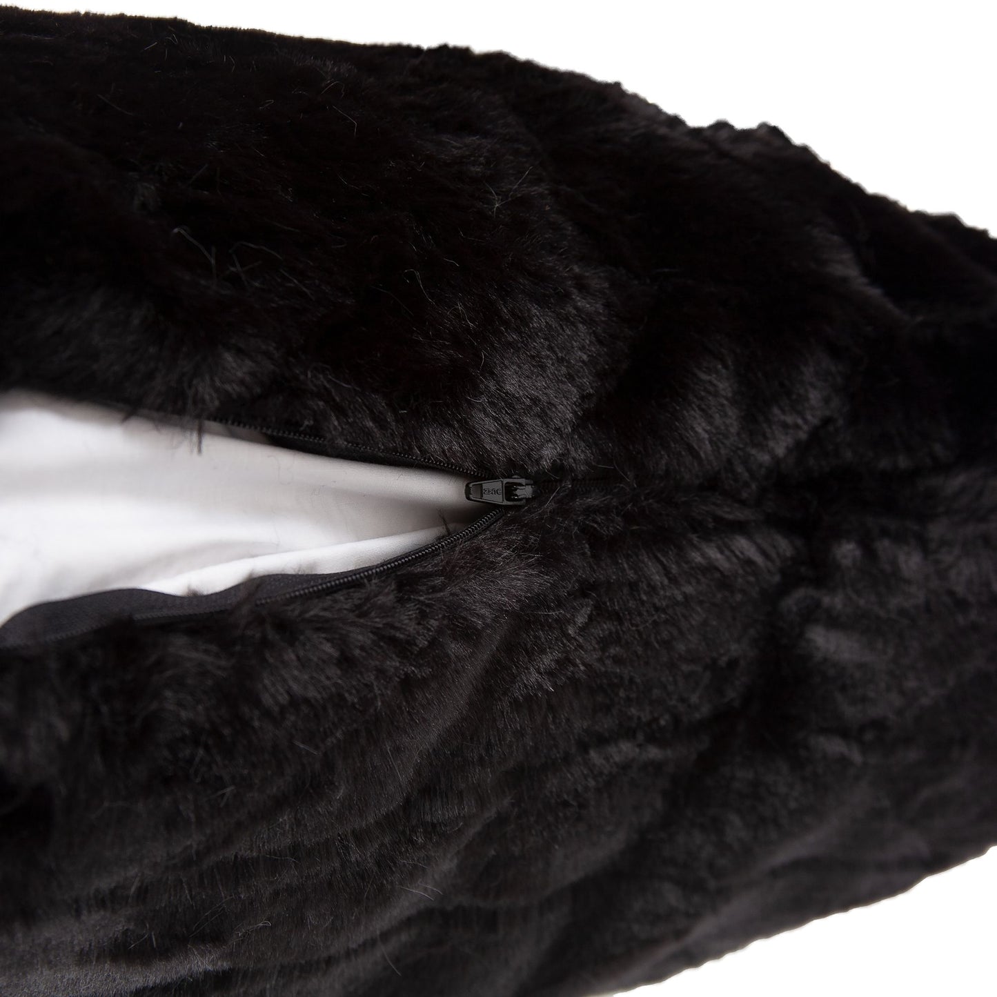 Chloe Black Faux Fur Pillow 14" x 22"