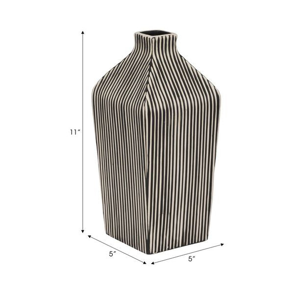 Raya Striped Stoneware Vase 11"