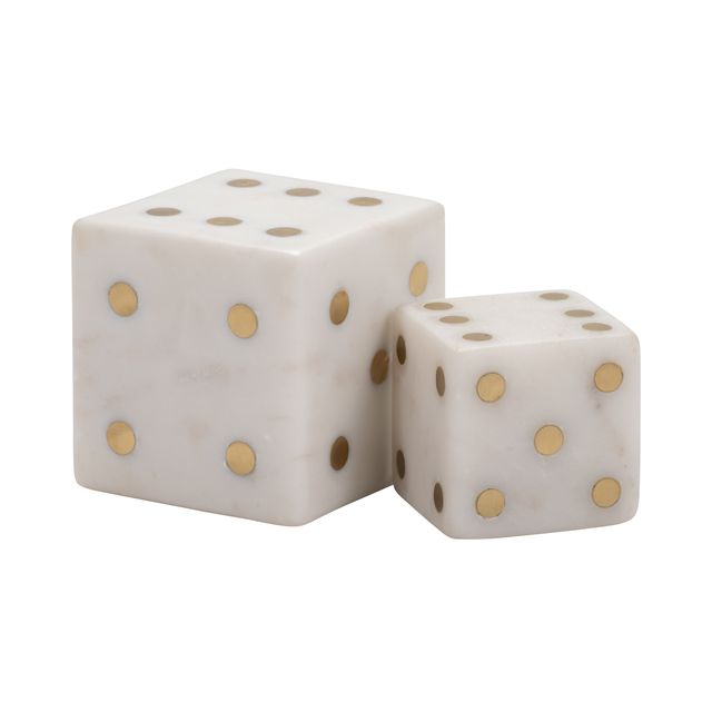 White Marble Dice Objects S/2