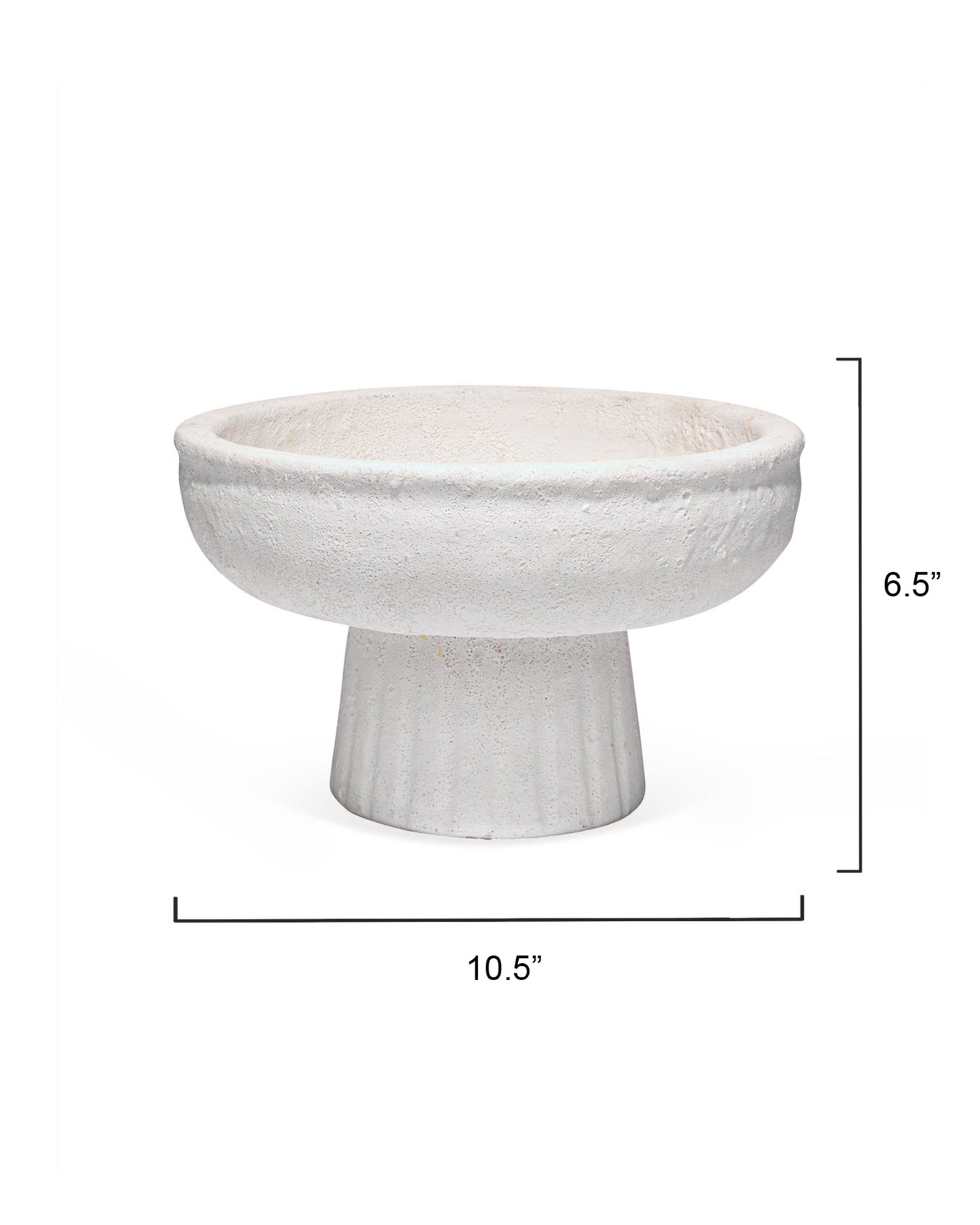 Milos White Ceramic Pedestal Bowl Sm