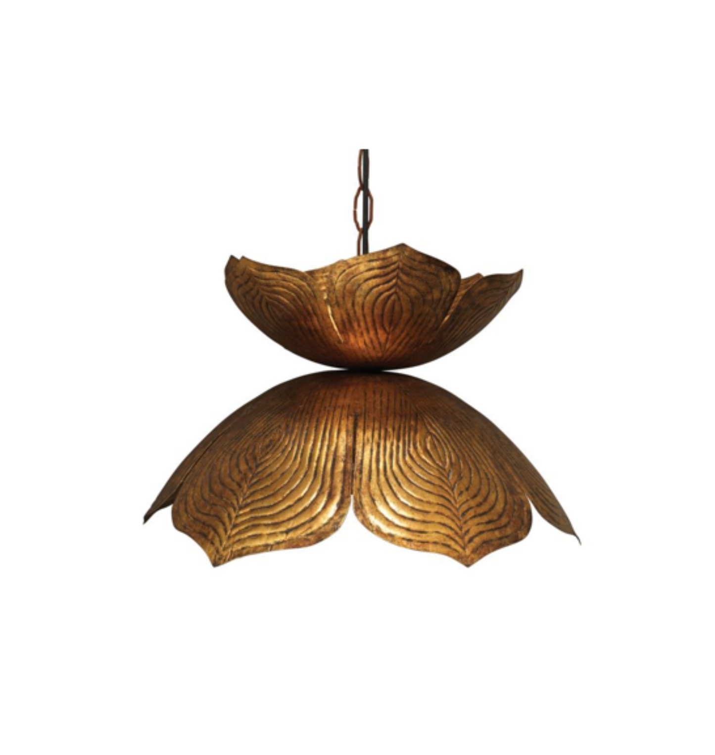 Lotus Antique Gold Pendant Large