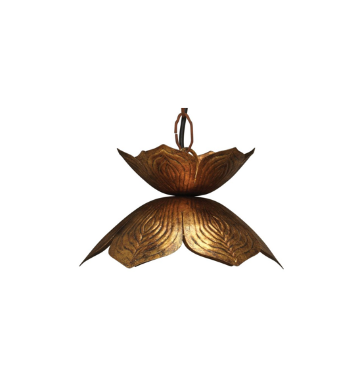 Lotus Antique Gold Pendant Small