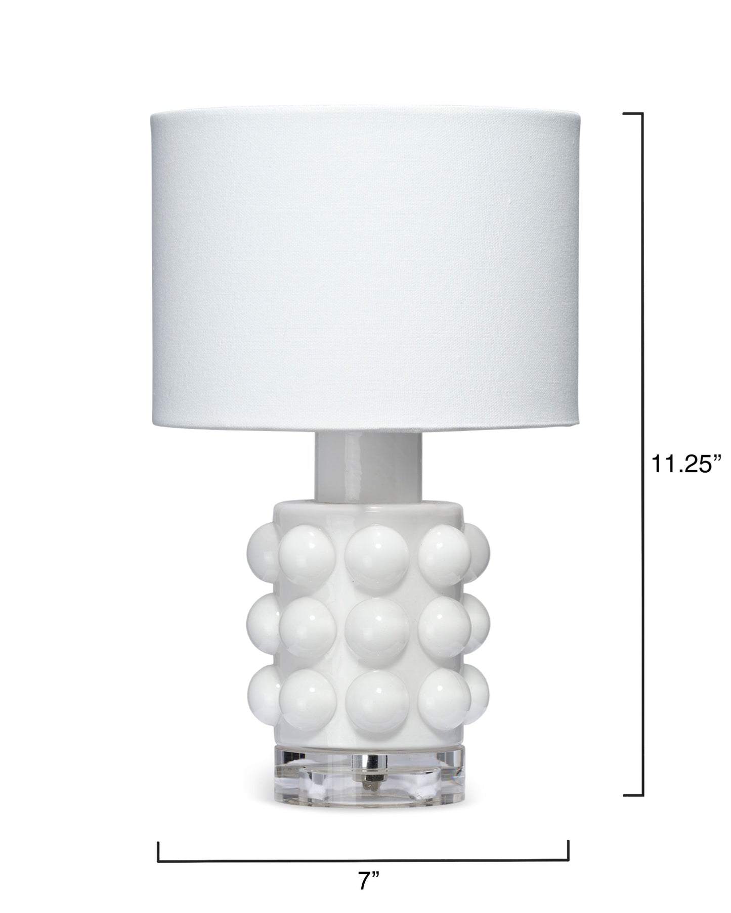 Popped White Blown-Glass Table Lamp