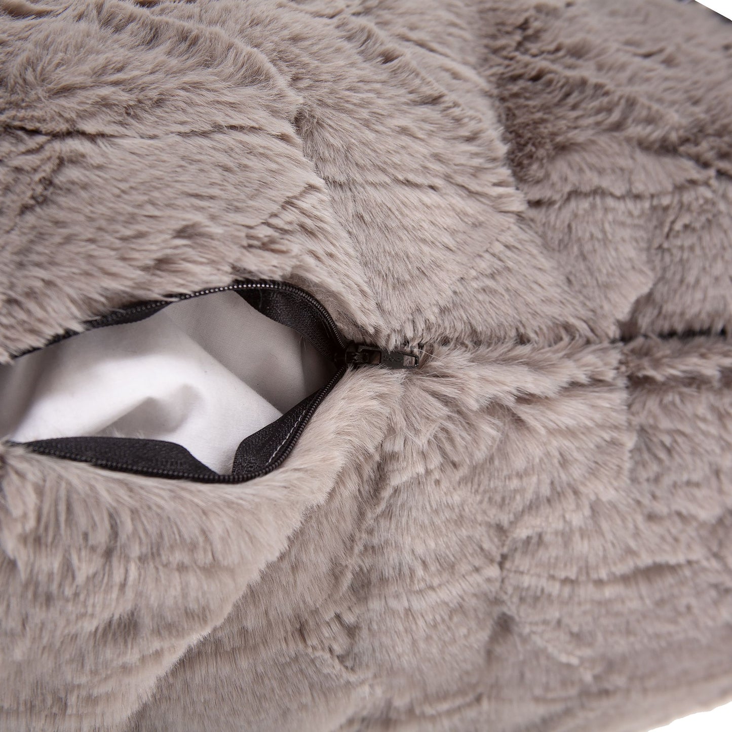 Chloe Gray Faux Fur Pillow 14" x 22"