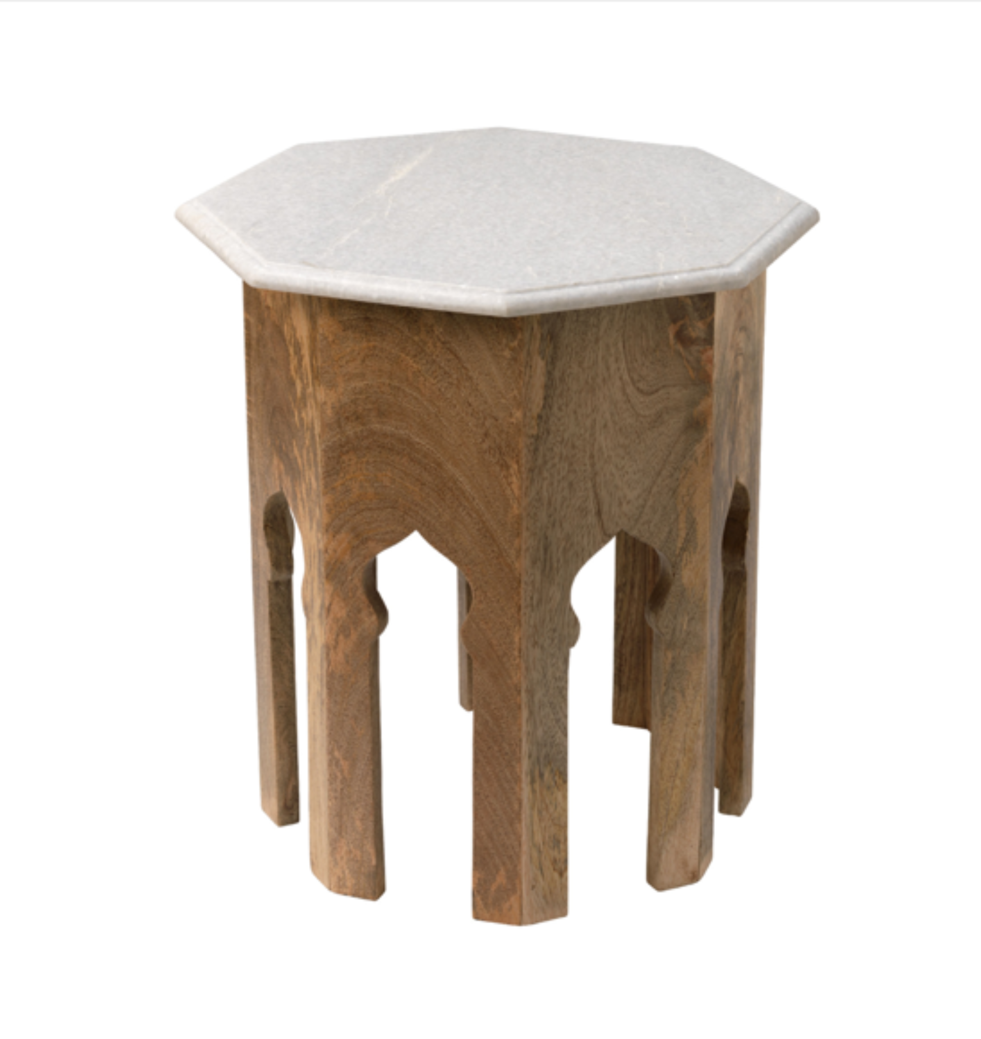 Wood table with marble top