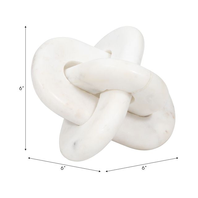 All Tied Up White Marble Knot Object