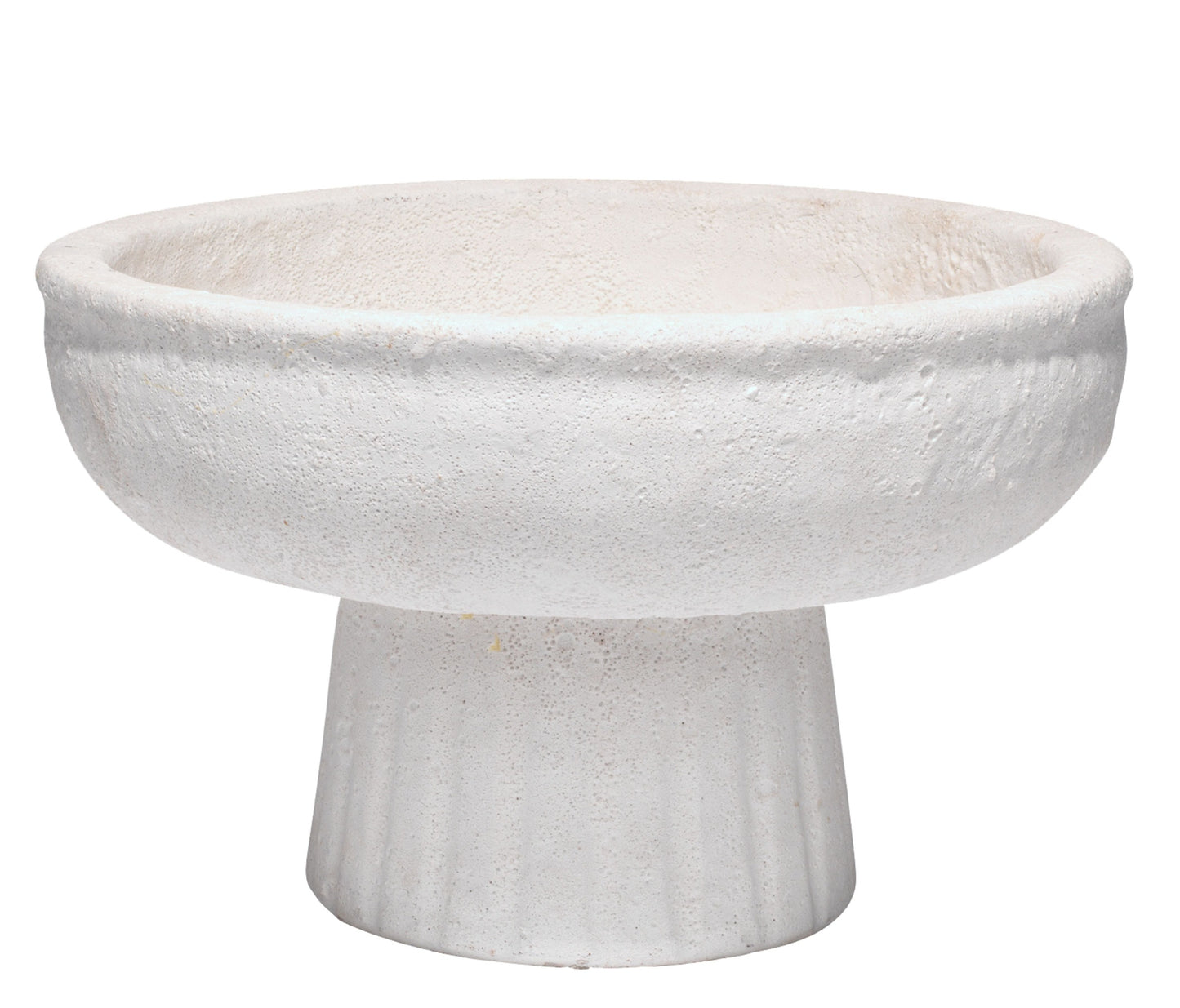 Milos White Ceramic Pedestal Bowl Sm