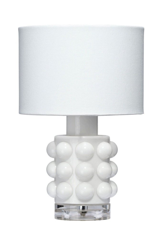 Popped White Blown-Glass Table Lamp