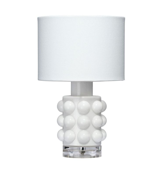 Popped White Blown-Glass Table Lamp