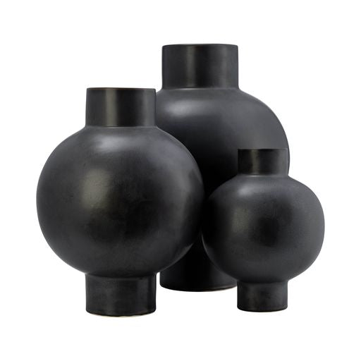 Lagos Black Ceramic Vase 15"