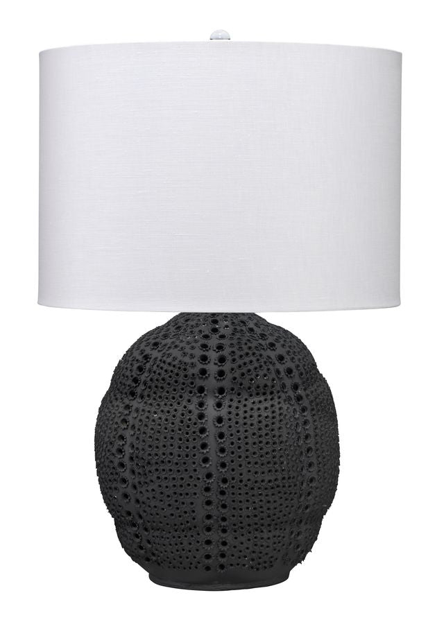 Aire Perforated Black Ceramic Table Lamp