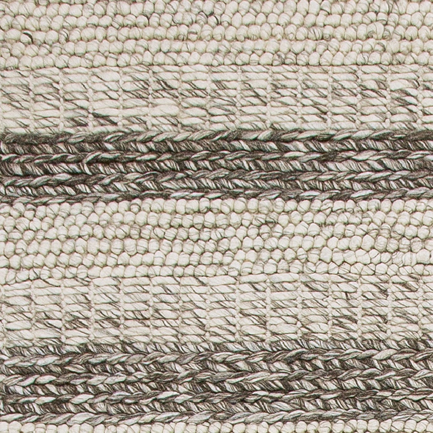 Tulum Gray + White Stripe Handwoven Wool Rug