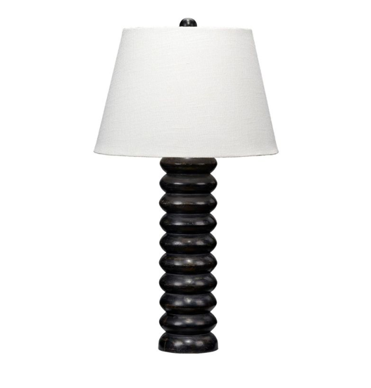 Salamis Black Wood Table Lamp