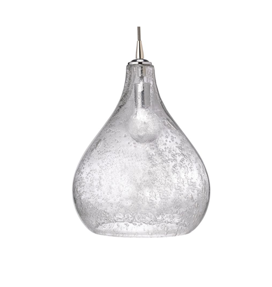 crackled clear glass pendant