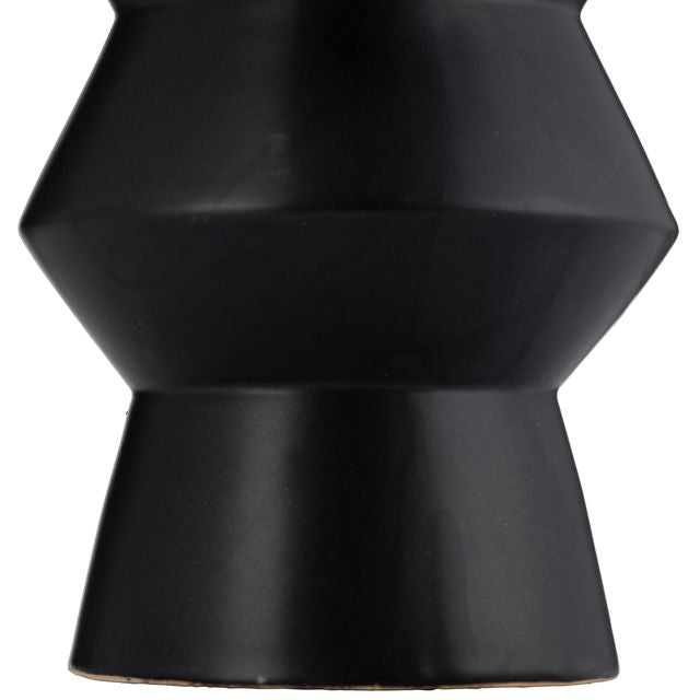 Deviate Black Ceramic Vase 12"