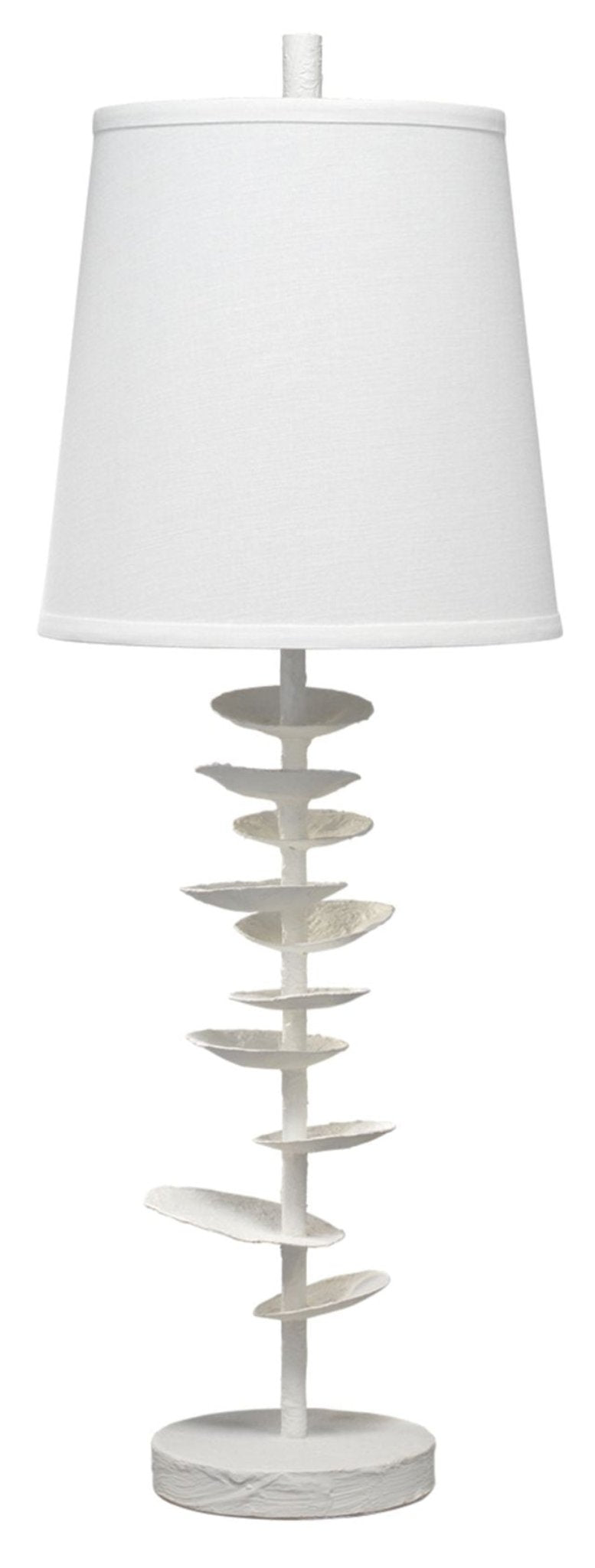 white metal petal table lamp