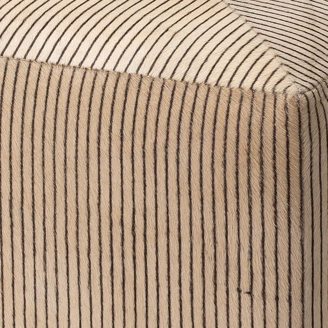 Sumbe Pinstripe Hide Ottoman