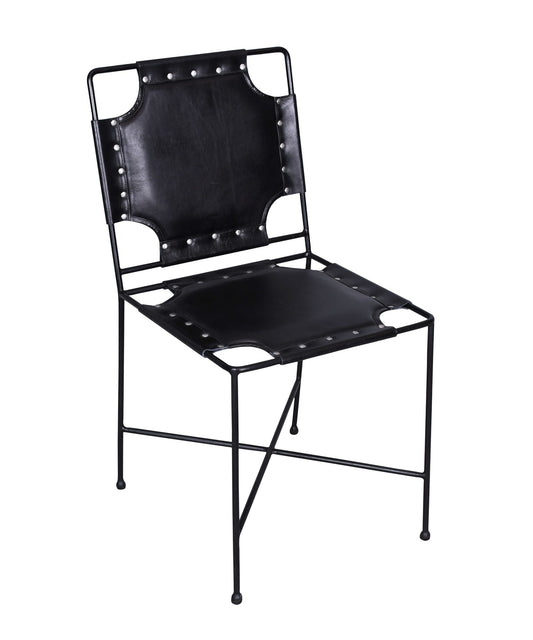 Santos Black Leather Chair