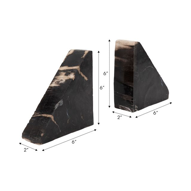 Petrified Triangular Bookends