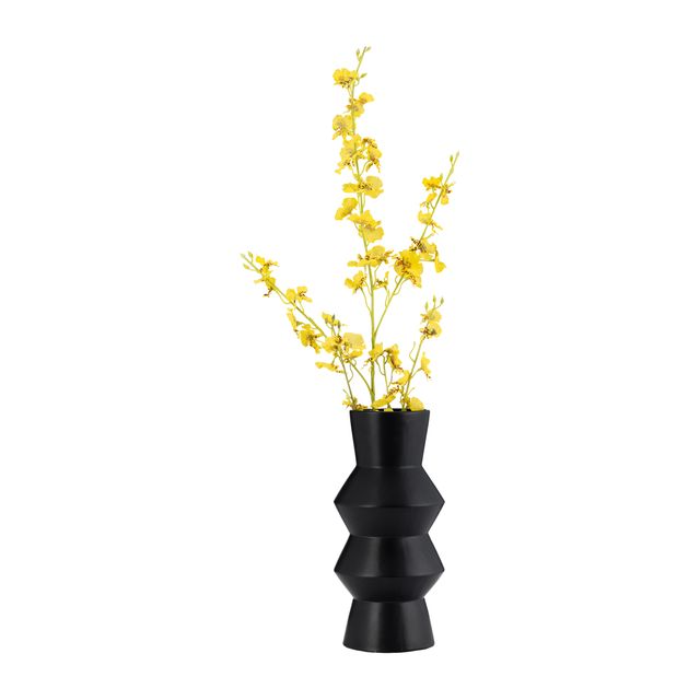 Deviate Black Ceramic Vase 12"