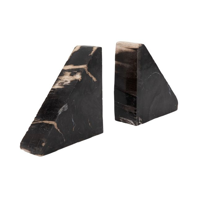 Petrified Triangular Bookends