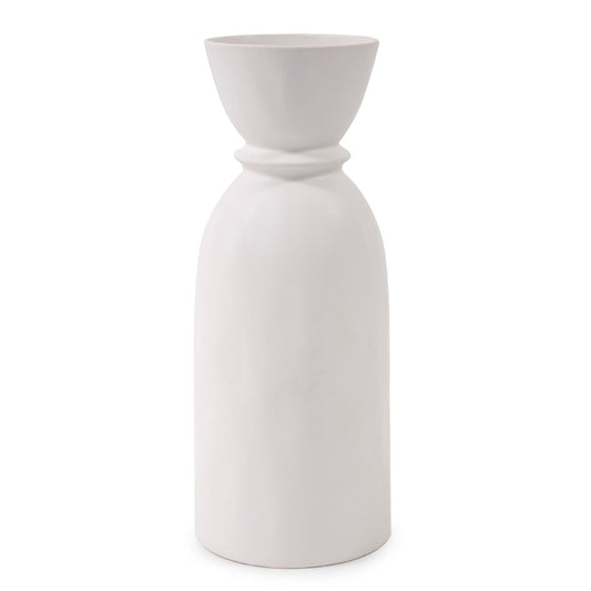 Torino Matte White Stoneware Vase 19"