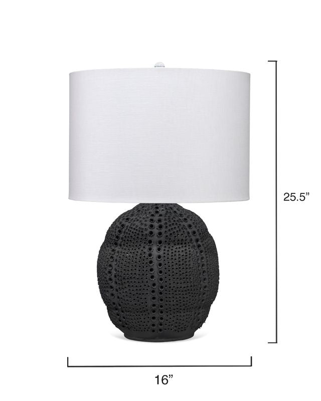 Aire Perforated Black Ceramic Table Lamp