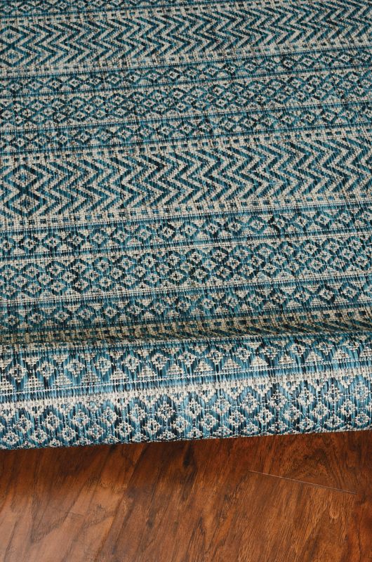 Gretchen Blue Patterned Rug (Outdoor Safe)