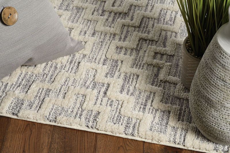 Lahar Ivory + Gray Diamonds Rug